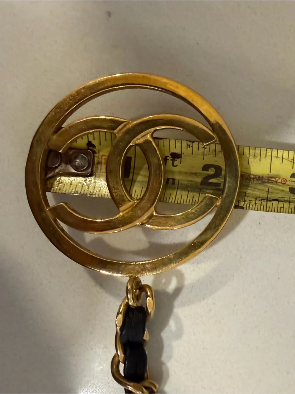 Authentic vintage Chanel bag CC charm 24k gold plated
